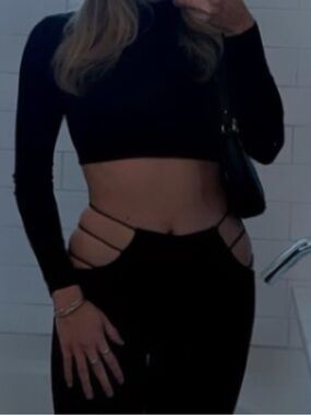 Adika Black Two-Piece Set with Cutout Detailing